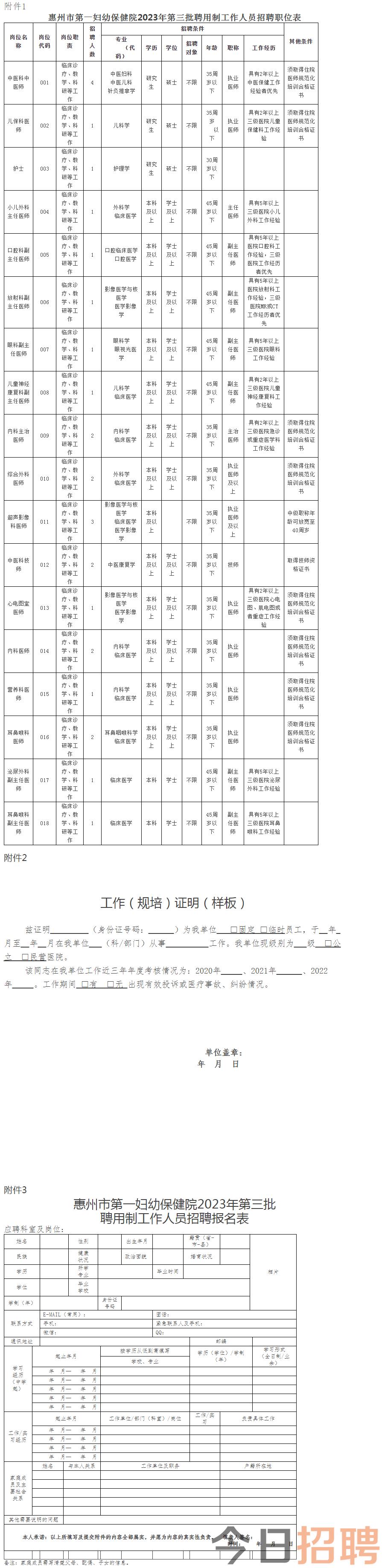 惠州市第一妇幼保健院2023年度第三批 聘用制工作人员招聘公告-人才招聘-惠州市第一妇幼保健院.png