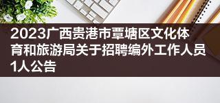 2023广西贵港市覃塘区文化体育和旅游局关于招聘编外工作人员1人公告