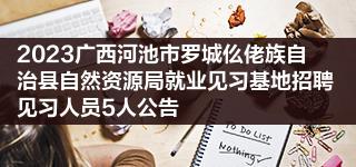 2023广西河池市罗城仫佬族自治县自然资源局就业见习基地招聘见习人员5人公告