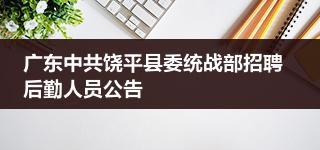 广东中共饶平县委统战部招聘后勤人员公告