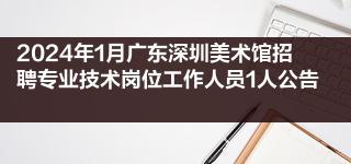 2024年1月广东深圳美术馆招聘专业技术岗位工作人员1人公告