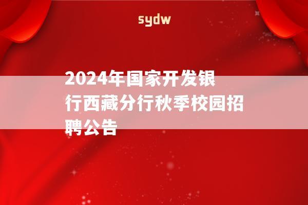 2024年国家开发银行西藏分行秋季校园招聘公告