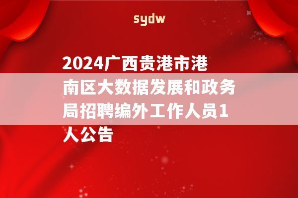 2024广西贵港市港南区大数据发展和政务局招聘编外工作人员1人公告