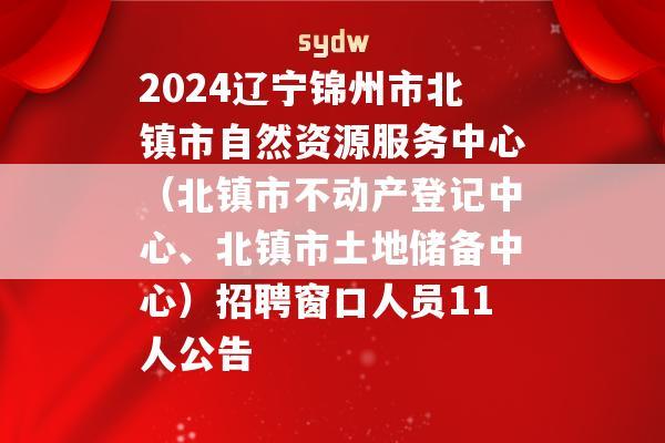 2024辽宁锦州市北镇市自然资源服务中心（北镇市不动产登记中心、北镇市土地储备中心）招聘窗口人员11人公告