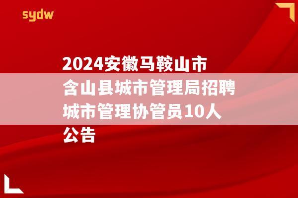 2024安徽马鞍山市含山县城市管理局招聘城市管理协管员10人公告