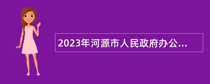 2023年河源市人民政府办公室招聘编外人员公告