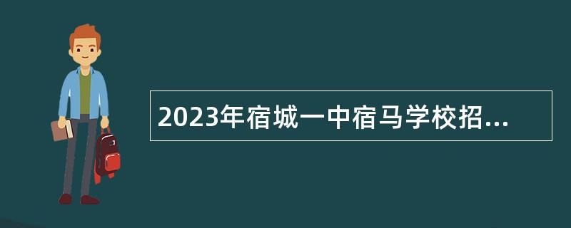 2023年宿城一中宿马学校招聘教师公告