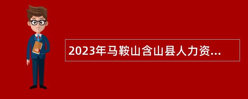 2023年马鞍山含山县人力资源和社会保障局招聘公告