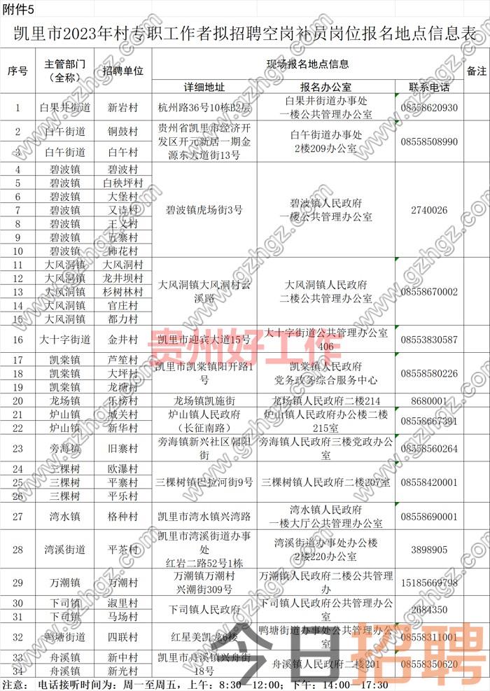 凯里市2023年公开招聘村专职工作者空岗补员实施方案