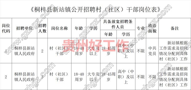 桐梓县新站镇人民政府2023年公开招聘村(社区)干部公告