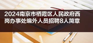 2024南京市栖霞区人民政府西岗办事处编外人员招聘8人简章