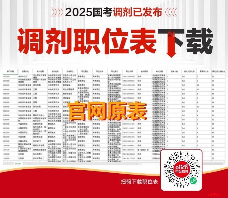 25国考调剂职位表下载