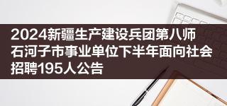 2024新疆生产建设兵团第八师石河子市事业单位下半年面向社会招聘195人公告