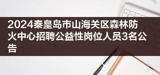 2024秦皇岛市山海关区森林防火中心招聘公益性岗位人员3名公告