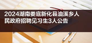 2024湖南娄底新化县油溪乡人民政府招聘见习生3人公告