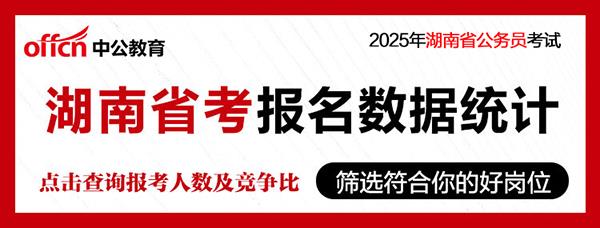 2025湖南省考公务员报名人数及报考数据统计