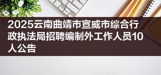 2025云南曲靖市宣威市综合行政执法局招聘编制外工作人员10人公告