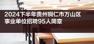 2024下半年贵州铜仁市万山区事业单位招聘95人简章