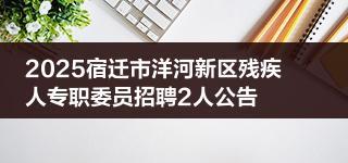 2025宿迁市洋河新区残疾人专职委员招聘2人公告