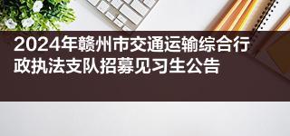 2024年赣州市交通运输综合行政执法支队招募见习生公告