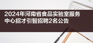 2024年河南省食品实验室服务中心招才引智招聘2名公告